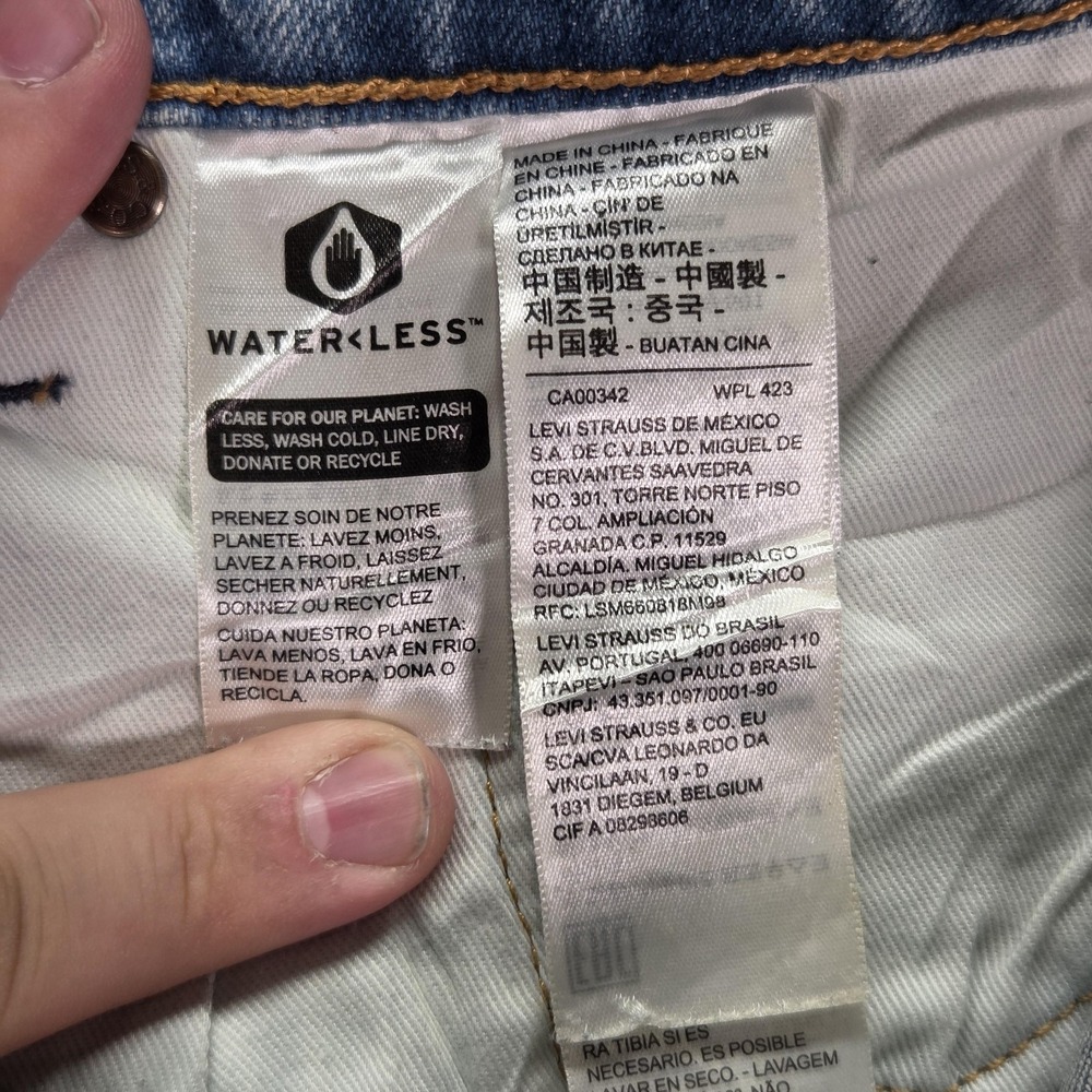 Levis Jeans Mens Selvedge Light Wash Blue Slim Tapered Honeycomb Fits 30x30 - Picture 8 of 16
